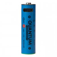 Акумулятор літій-іонний Quantum USB Li-ion AA  1.5V, 1600mAh plastic case, 2шт/уп