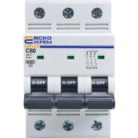  Модульний автоматичний вимикач UProfi 3р 80А C 6kА