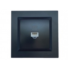 LUXEL Розетка телефонна JAZZ (чорний) рамка 9110