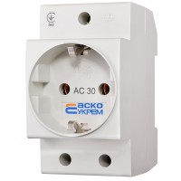 Розетка з заземленням AC30 2Р+РЕ