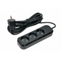 3 гнезда 5М удлинитель черный 7525