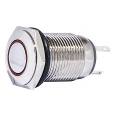 TYJ 16-261 Кнопка металева пласка з підсвічуванням, 1NO+1NC, червона 220V.