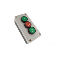 Кнопка 3-я пуск-пуск-стоп в корпусе (зел/зел/красн)