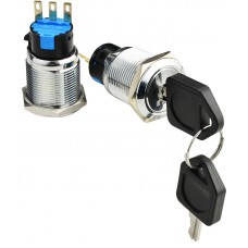 TY 19C-K11/2 Кнопка металева з ключем 2-о позиційна 1NO+1NC.