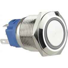 TYJ 19-271 Кнопка металева пласка з підсвічуванням, 1NO+1NC, червона 24V.