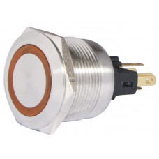 TYJ 22-271 Кнопка металева пласка з підсвічуванням, 1NO+1NC, жовта 24V.