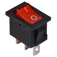 KCD1-2-101N R/B 220V Перемикач 1 клав. червоний з підсвічуванням