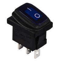 KCD1-2-101NW BL/B 220V Перемикач 1 клав. вологозах. синій з підсвічуванням