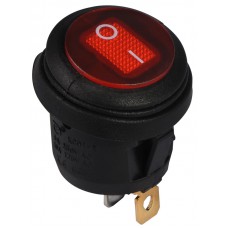 KCD1-5-101NW R/B 220V Перемикач 1 клав.круглий вологозах. червоний з підсвічуванням