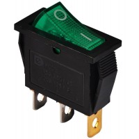 KCD3-101N GR/B 220V Перемикач 1 клав. зелений з підсвічуванням