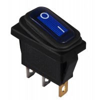 KCD3-101NW BL/B 220V Перемикач 1 клав. вологозах. синій з підсвічуванням