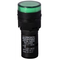 Сигнальна арматура AD16-16DS зелена 220V АC