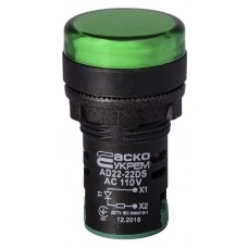 Сигнальна арматура AD22-22DS зелена 110V АC