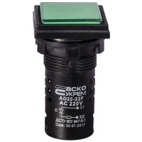 Сигнальна арматура AD22-22F зелена 220V АC