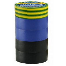 Ізострічка 0,13мм*19мм/10м Набір №4 (2 чорні+2сині+1жовто-зелена)