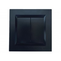 LUXEL Вимикач подвійний JAZZ (чорний) рамка 9103