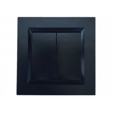 LUXEL Вимикач подвійний JAZZ (чорний) рамка 9103