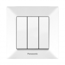 Вимикач Panasonic Arkedia Slim трьохклавішний, білий