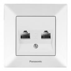 Розетка Panasonic Arkedia Slim комп\'ютерна подвійна RJ45 CAT6e, білий