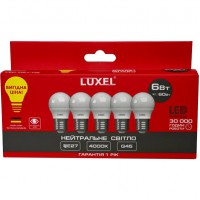 LUXEL Лампа LED G45 6w E27 4000K (057-NE) *5