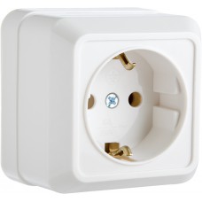 Розетка з заземленням PЗ16-З -Ct-W (біла)