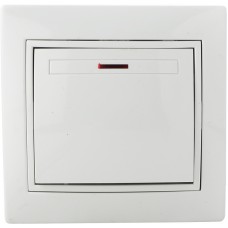 Вимикач 1-кл. з підсвічуванням BBсб10-1-1-Fl-W (білий)