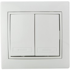 Вимикач 2-кл. BBсб10-2-0-Fl-W (білий)
