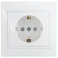 Розетка 2Р+PE зі шторками PBшсб16-З-Fl-W (біла)