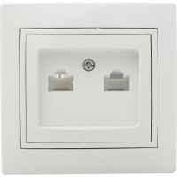 Розетка комп’ютерна подвійна РВcomсб-2-Fl-W