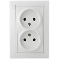 Розетка подвійна 2Р PB16/2-Fl-W (біла)