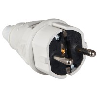 Вилка переносна ВП 16А/2 (220В) 2Р+РЕ (012) Біла