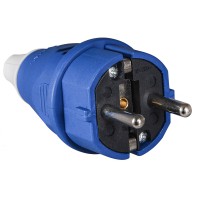 Вилка переносна ВП 16А/2 (220В) 2Р+РЕ (012) Синя