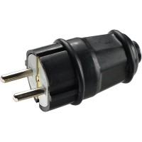 Вилка каучукова стандартна 2Р+PE 16А IP44