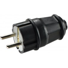 Вилка каучукова стандартна 2Р+PE 16А IP44