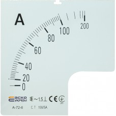 Шкала 100/5А до амперметра А-72-6