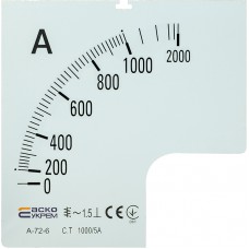 Шкала 1000/5А до амперметра А-72-6