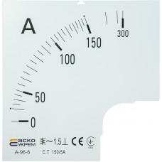 Шкала 150/5А до амперметра А-96-6