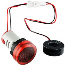 Круглий цифровий вимірювач струму ED16-22AD 0-100A (червоний)