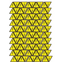 Знак"Небезпека ураження електричним струмом" 45 мм (на аркуші 100 шт)