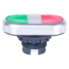 Подвійна кнопка без фіксації, з підсвіткою, зелена+червона, Ex9P1 DI gr