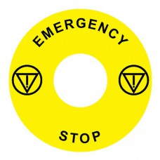 Emergency Stop наклейка для Ex9P1 H, 60 mm, 3М основа, жовта, EN, Ex9P1 H S6EN