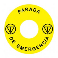 Emergency Stop наклейка для Ex9P1 H, 60 mm, 3М основа, жовта, ES, Ex9P1 H S6ES