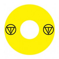 Emergency Stop наклейка для Ex9P1 H, 60 mm, 3М основа, жовта, ES тільки символ, Ex9P1 H S6EMS