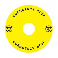 Emergency Stop наклейка для Ex9P1 H, 90 mm, 3М основа, жовта, EN, Ex9P1 H S9EN