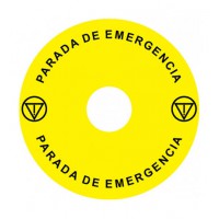 Emergency Stop наклейка для Ex9P1 H, 90 mm, 3М основа, жовта, ES, Ex9P1 H S9ES