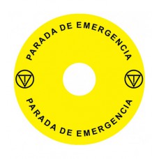 Emergency Stop наклейка для Ex9P1 H, 90 mm, 3М основа, жовта, ES, Ex9P1 H S9ES