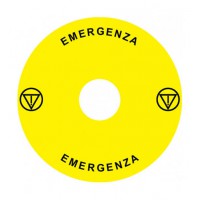 Emergency Stop наклейка для Ex9P1 H, 90 mm, 3М основа, жовта, IT, Ex9P1 H S9IT