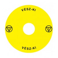 Emergency Stop наклейка для Ex9P1 H, 90 mm, 3М основа, жовта, HU, Ex9P1 H S9HU