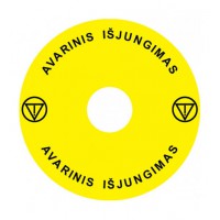 Emergency Stop наклейка для Ex9P1 H, 90 mm, 3М основа, жовта, LT, Ex9P1 H S9LT