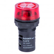 Зумер, перерваний звук, мигаючий, червоний, 230V AC, Ex9PB B r 230V AC